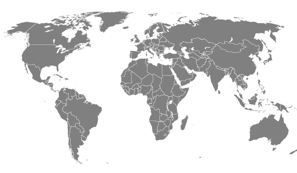 The world map in gray and white