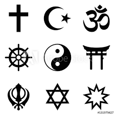 A group of religious symbols.